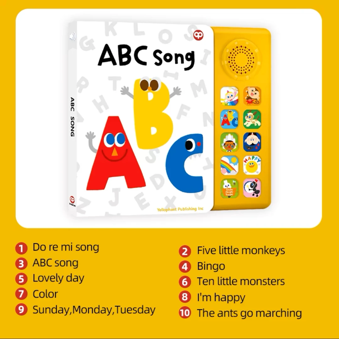 经典英文儿歌发声书幼儿早教ABC有声书0-3岁歌曲绘本宝宝启蒙