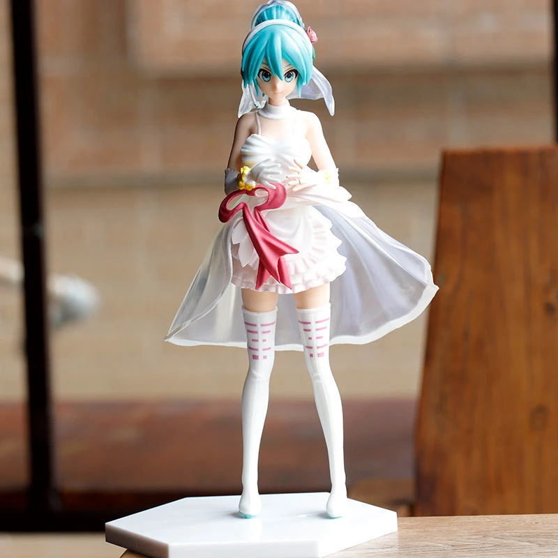 白色婚纱初音未来miku手办女生少女可爱玩偶生日礼物模型动漫摆件