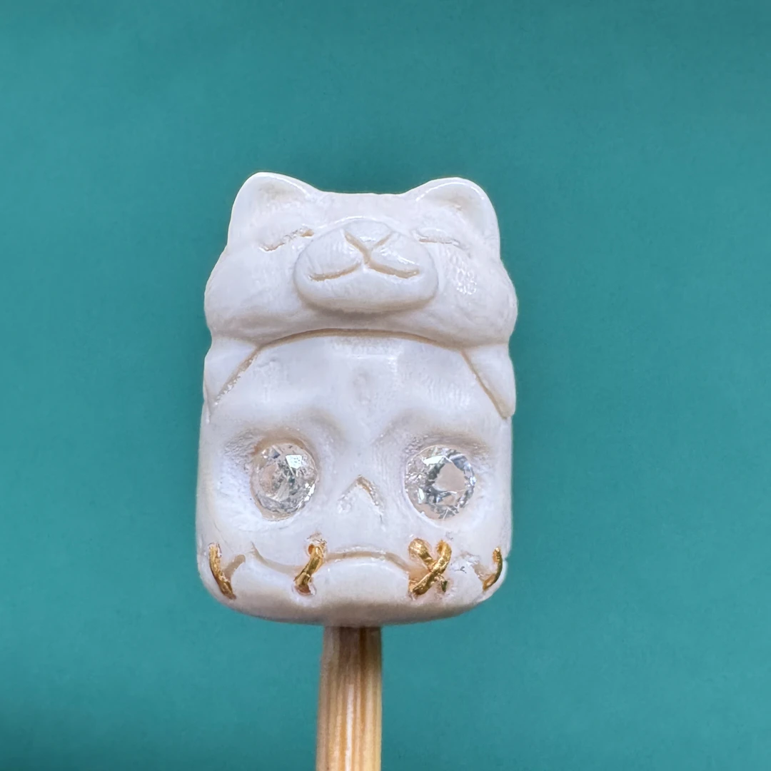 猛犸牙文玩猫头阿呆