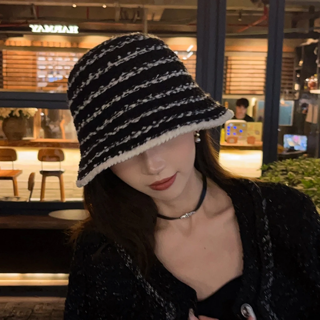 Dorain/朵澜渔夫帽女秋冬季百搭拼色显脸小素颜遮脸水桶帽盆帽