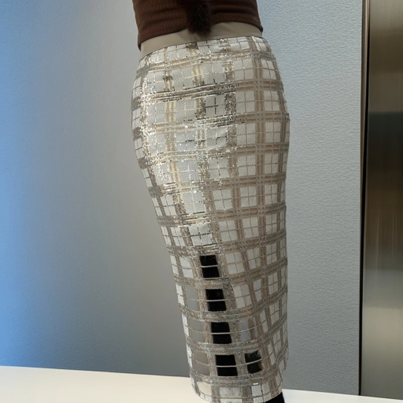 秋冬气质半身裙开叉长款