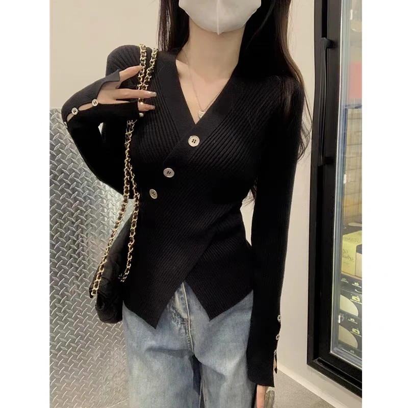 针织打底衫女秋冬毛衣内搭修身别致绝美长袖上衣早初秋装2023新款