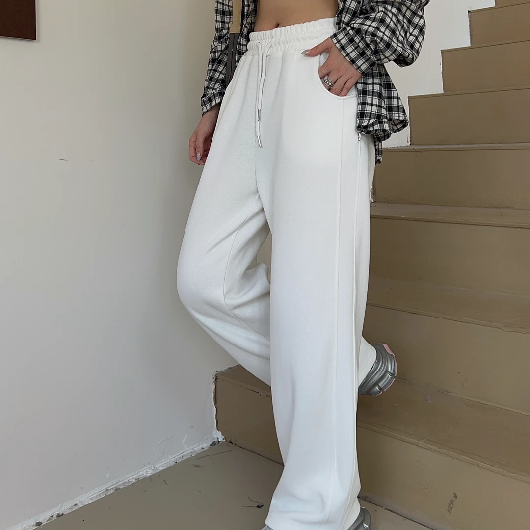 K178秋季新款时尚韩版潮流阔腿裤女士休闲百搭运动裤