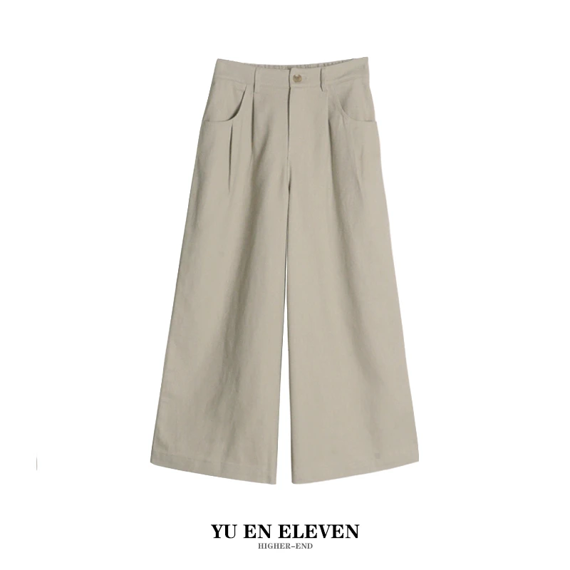 YUEN ELEVEN屿恩小众自制【加厚版报恩裤】显瘦百搭后松紧腰休闲裤