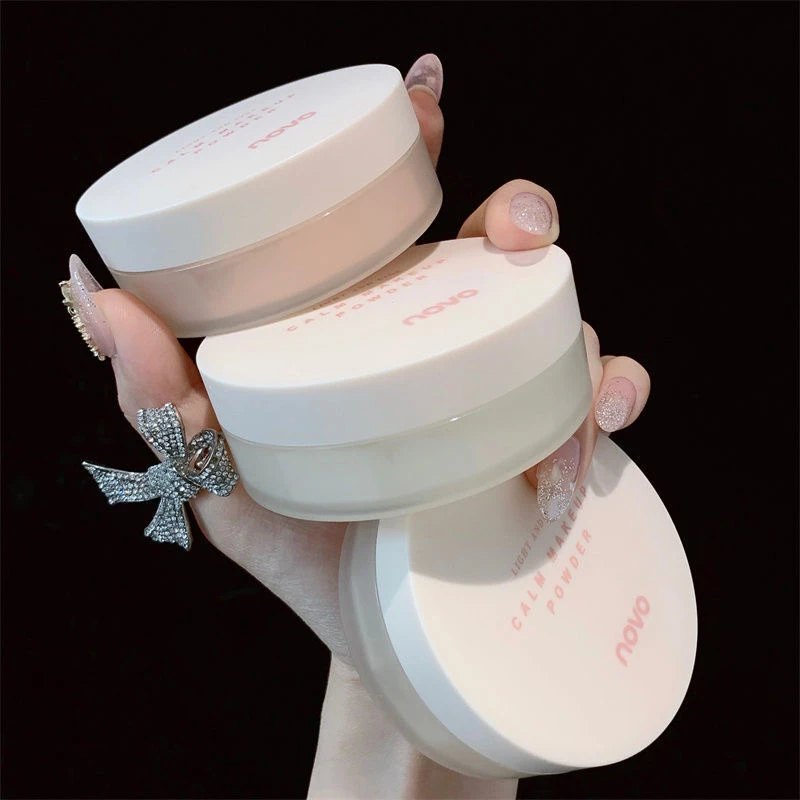 NOVO散粉定妆粉哑光遮瑕不脱妆防水防汗蜜粉饼平价学生不卡粉