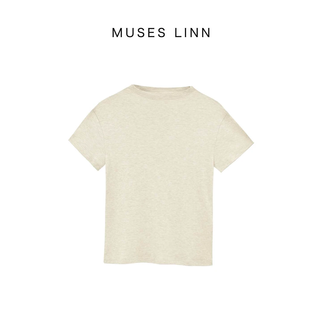 LINN【小立领气质T】天丝羊毛，亲肤透气，慵懒松弛M24HY015