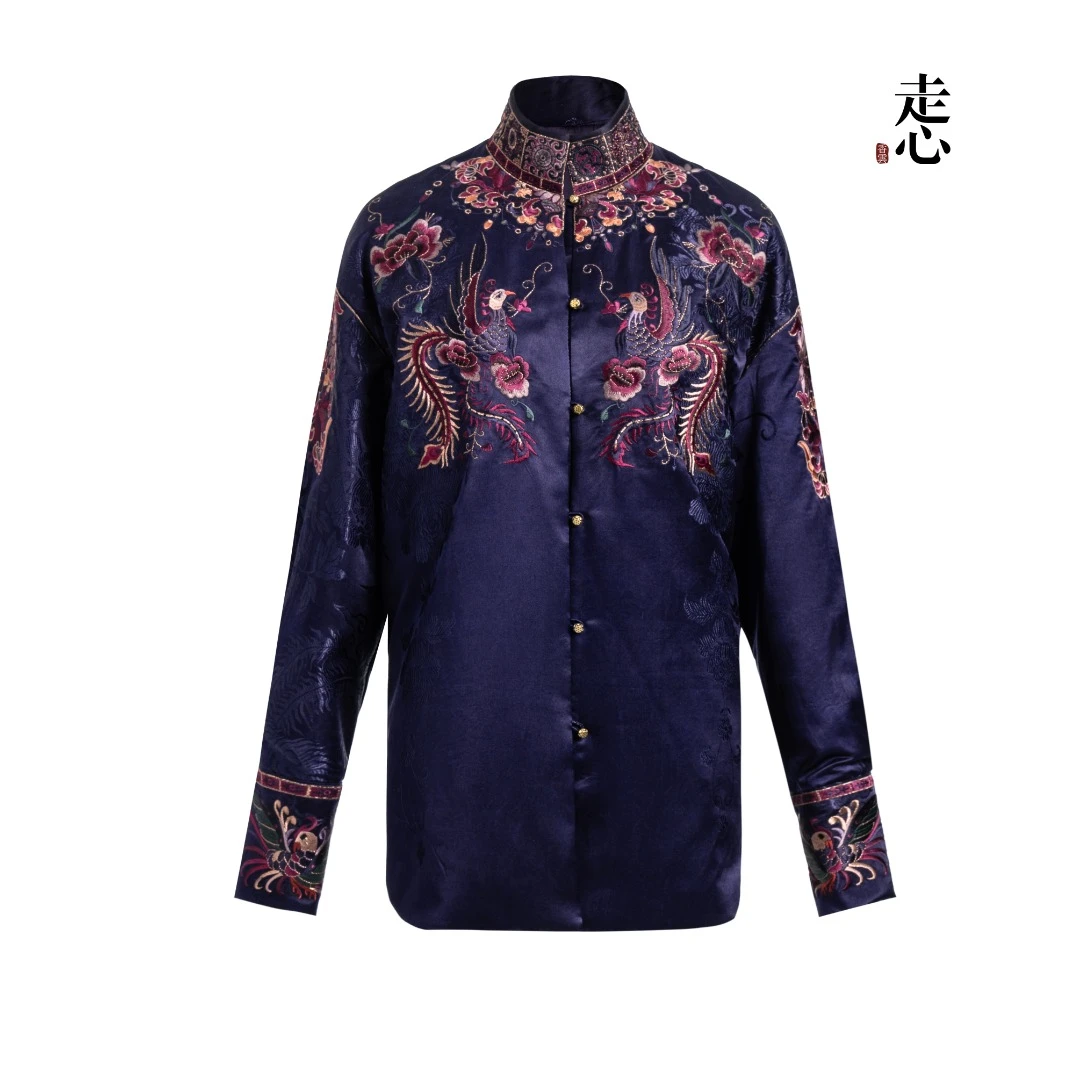 【香云走心】走心非遗百鸟朝凤系列 羽绒衬衫24ZX8114