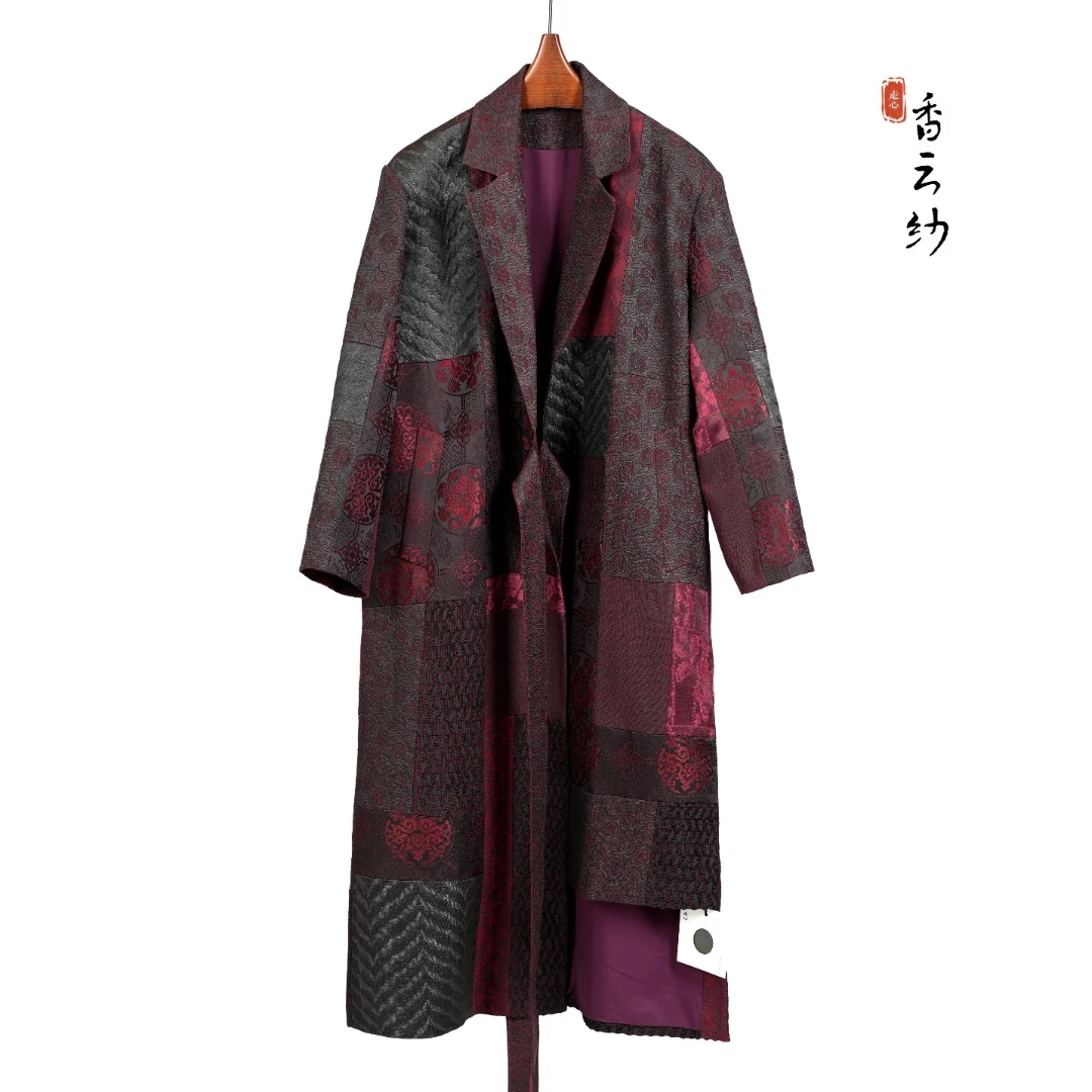 【香云走心】走心非遗宋锦拼接时尚 大衣23ZY31160232