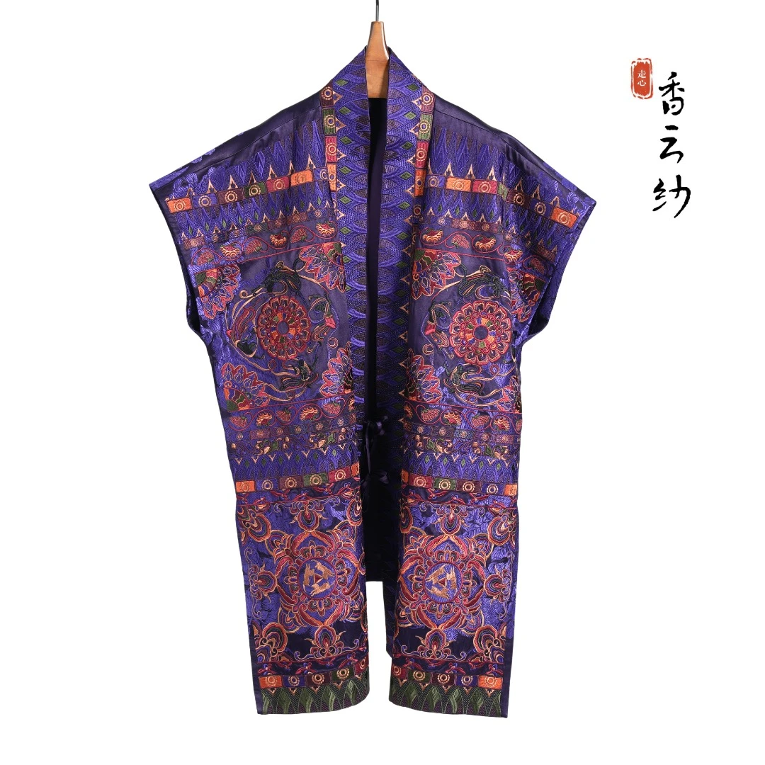 【香云走心】走心非遗莲花三兔系列长款款马甲23ZMJ3593