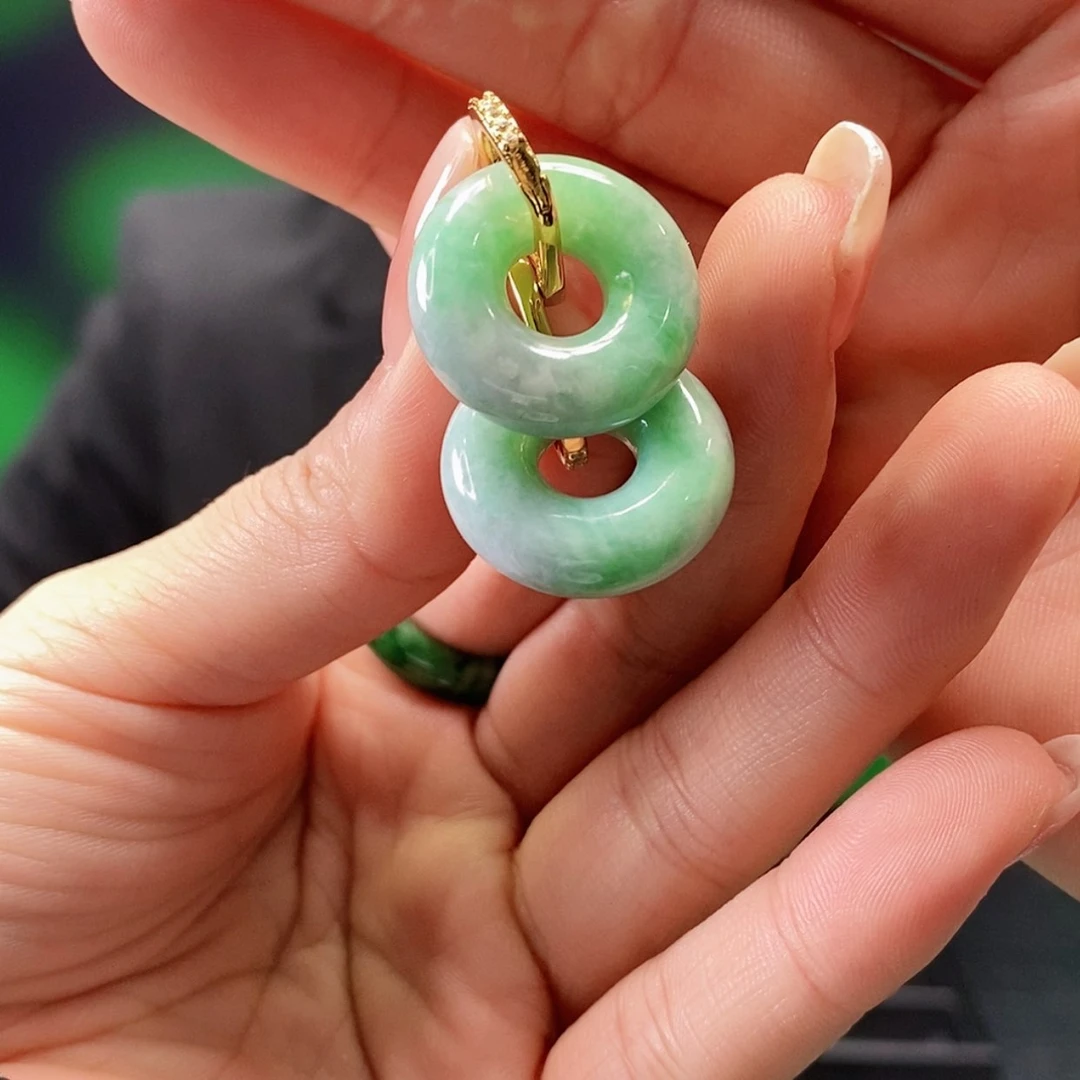 【闪购商品】翡翠耳饰银S925镶嵌多样性发货