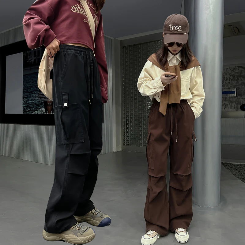 女童工装裤多口袋工装休闲秋季爆款2023新款宽松洋气裤子品质童装