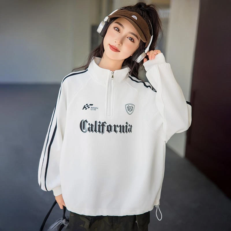 儿童长袖卫衣春秋款2024新款女童洋气运动外套中大童时髦拉链上衣