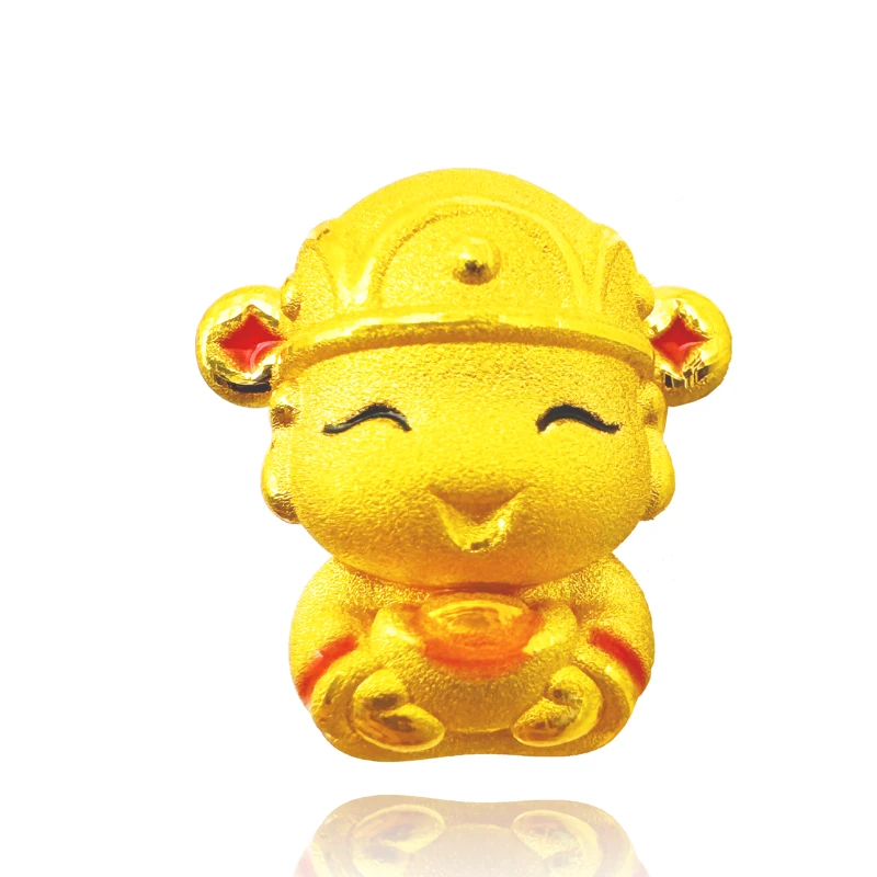 足金珐琅精致小财神算盘招财转运手链项链礼物配件不含链