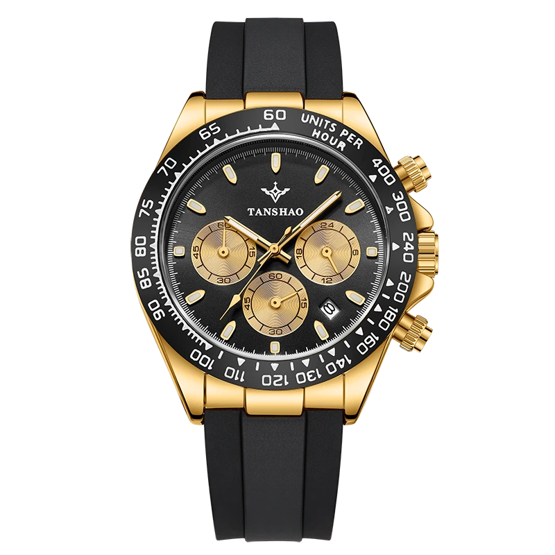 迪通拿系列多功能镂空计时手表男