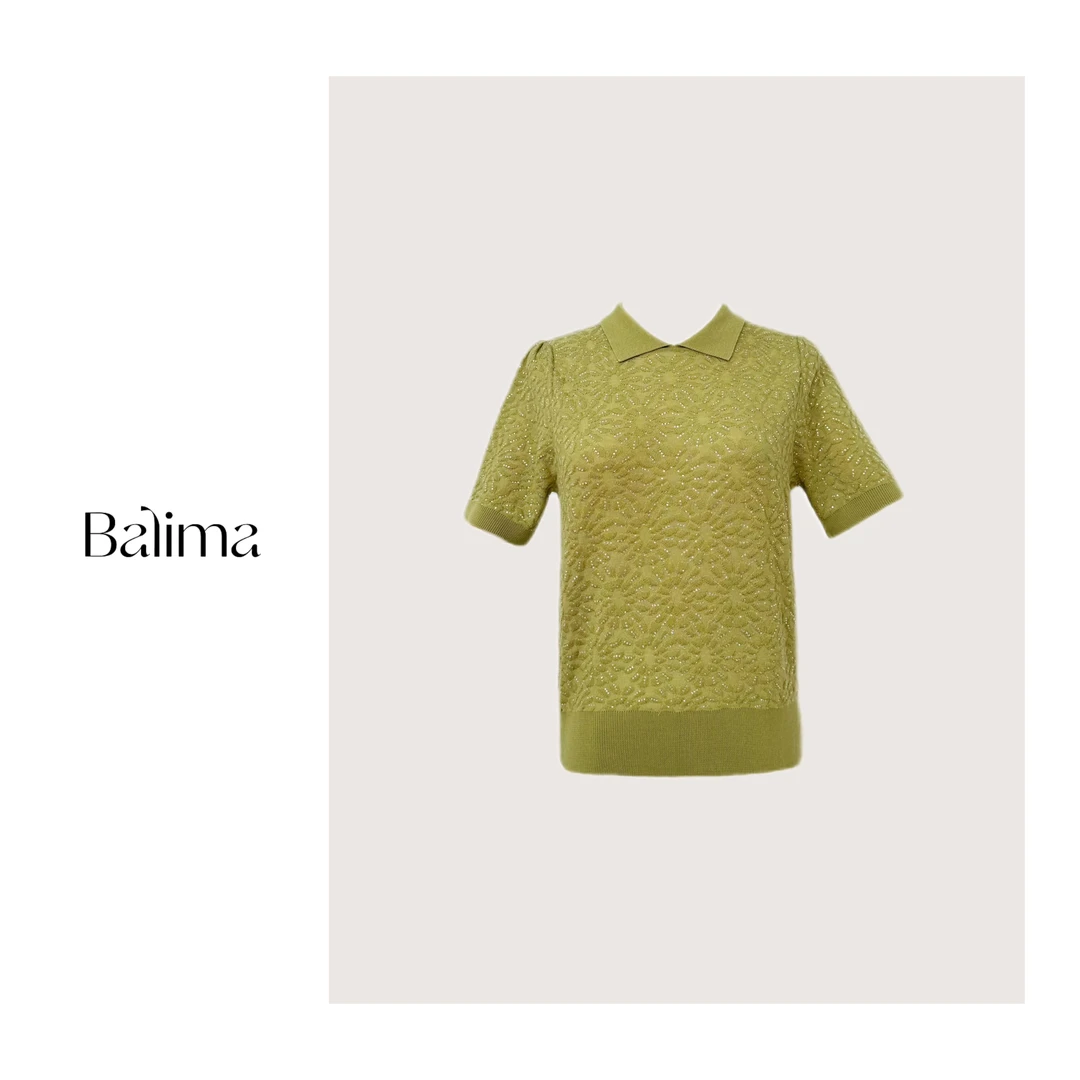 【夏日冰果】夏季轻奢百搭设计师气质镂空上衣#天蚕丝防晒衫#18135z