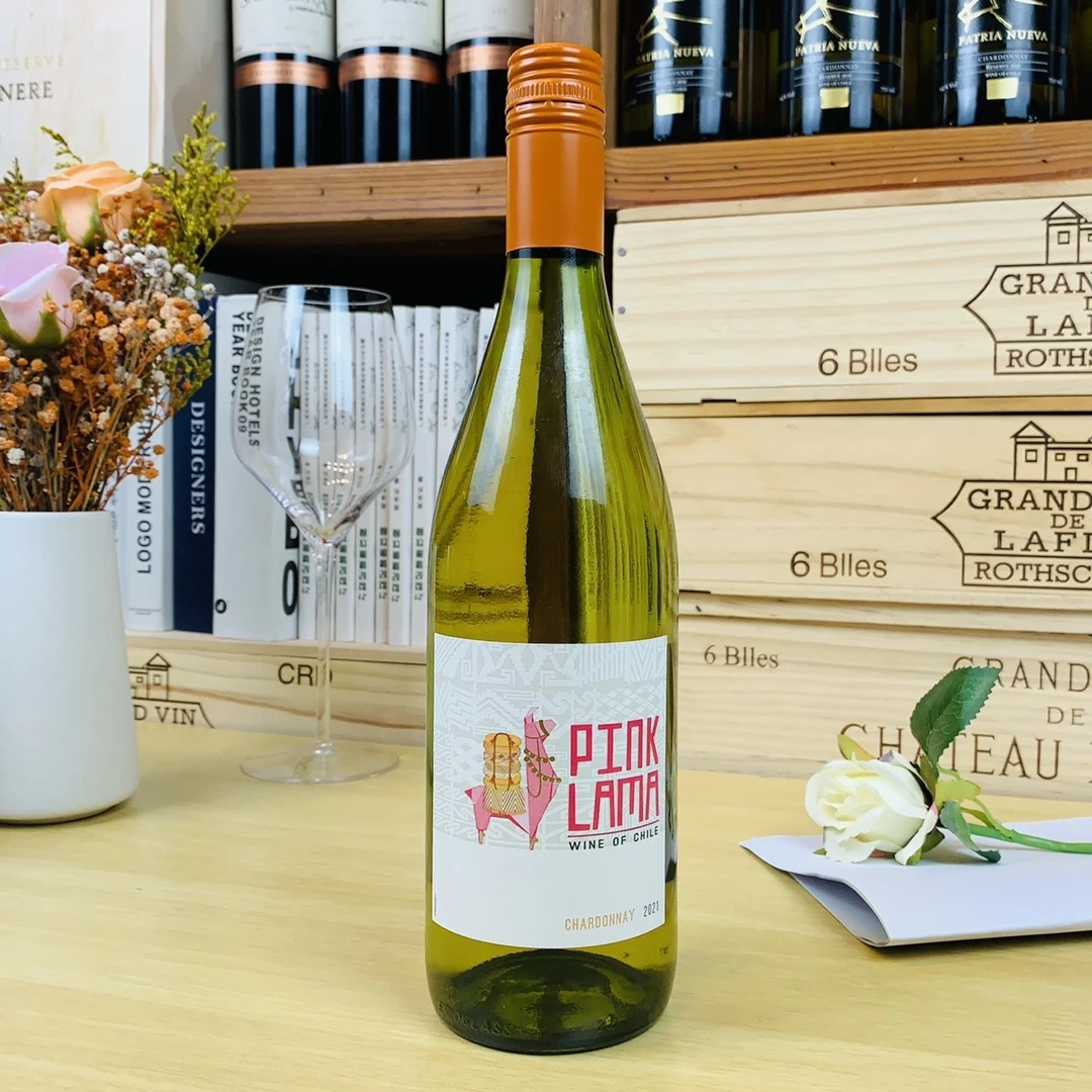 清爽智利Chardonnay粉红羊驼霞多丽干白葡萄酒750ml一支