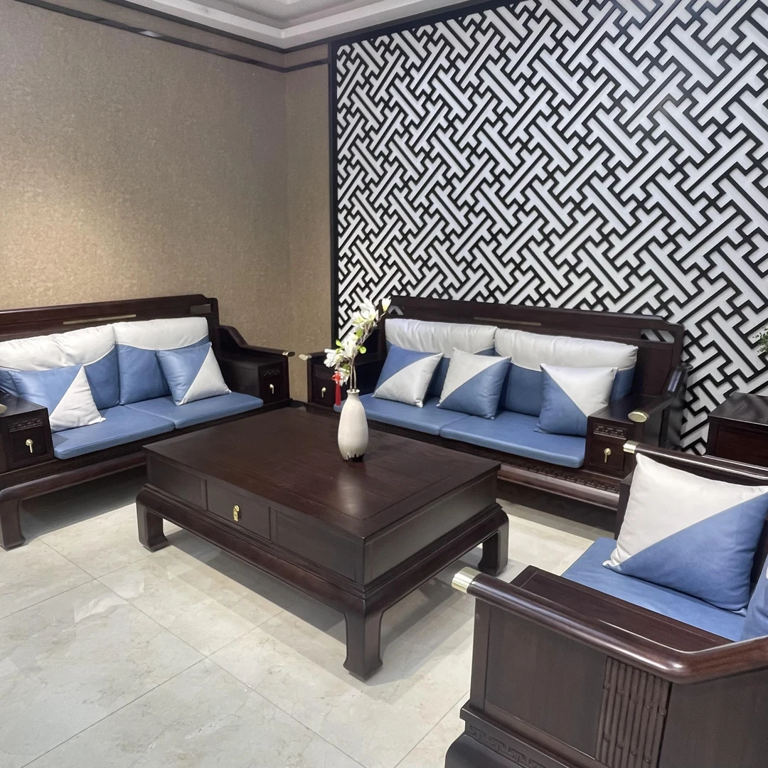 新中式老板专属链接全实木乌金木床衣柜客厅沙发餐厅全屋家具