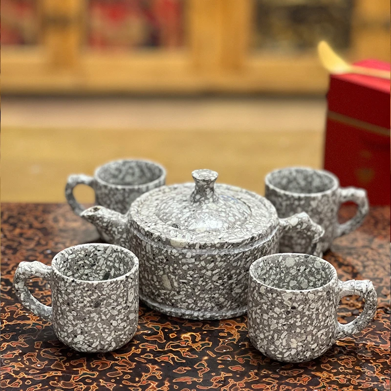 天然麦饭石大容量茶壶 320毫升 一壶四杯