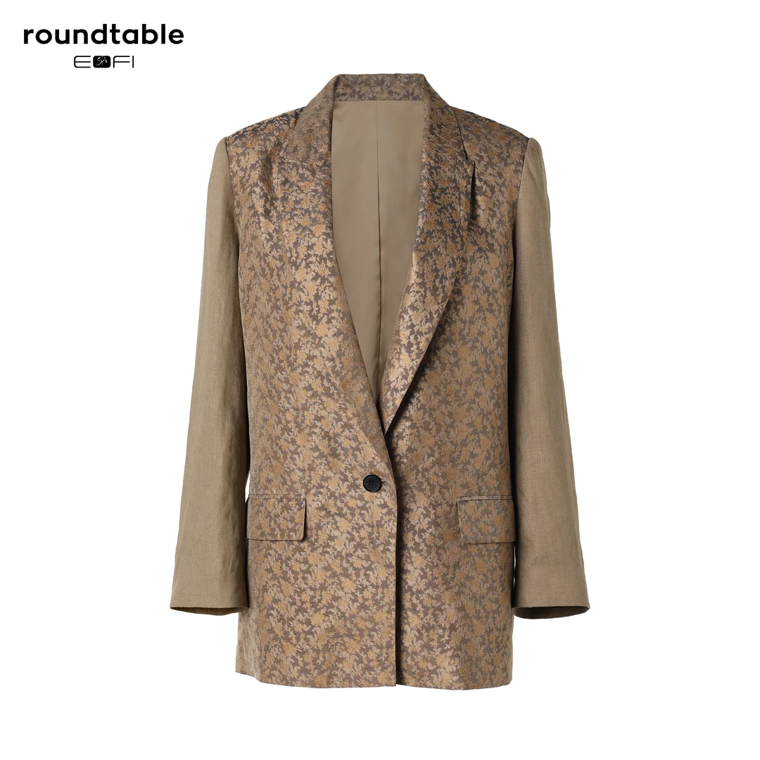 提花拼接直身西装FES4805508