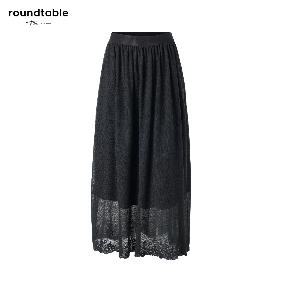 莉小姐Selected【BBW2102132】百搭垂感-新款绣花气质A字裙