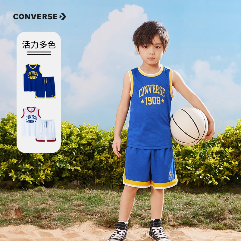 CONVERSE匡威儿童男童装夏季透气运动背心短裤2件套 CNVB-MU-D932