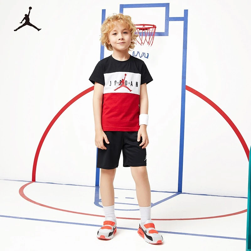 Air Jordan通用夏季童装透气短袖套装JDB-KS-6943