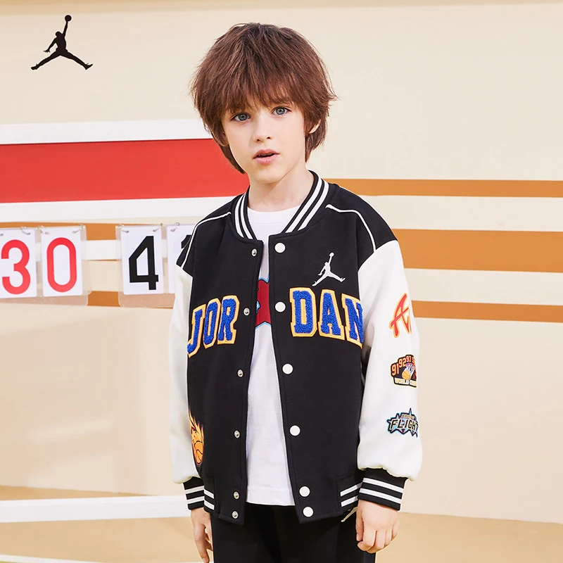 AIR JORDAN童装男童装时尚秋冬季保暖印花潮流针织夹克JDB-MWC706