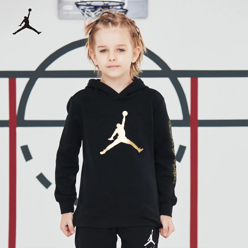 Air Jordan 童装男童加绒金标连帽卫衣 JDB-PO-A238
