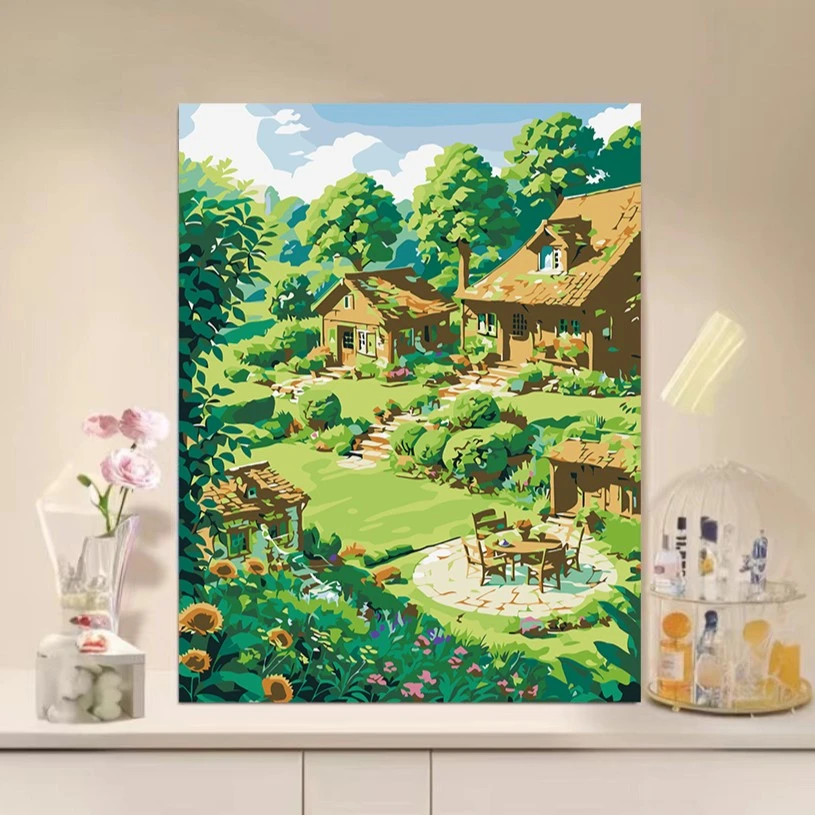 小马哥同款宫崎骏数字油画diy治愈解压油彩画礼物涂色手工装饰画