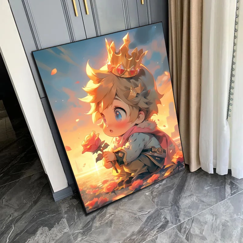 小王子数字油画diy卡通可爱动漫填色解压丙烯手绘手工diy卧室挂画