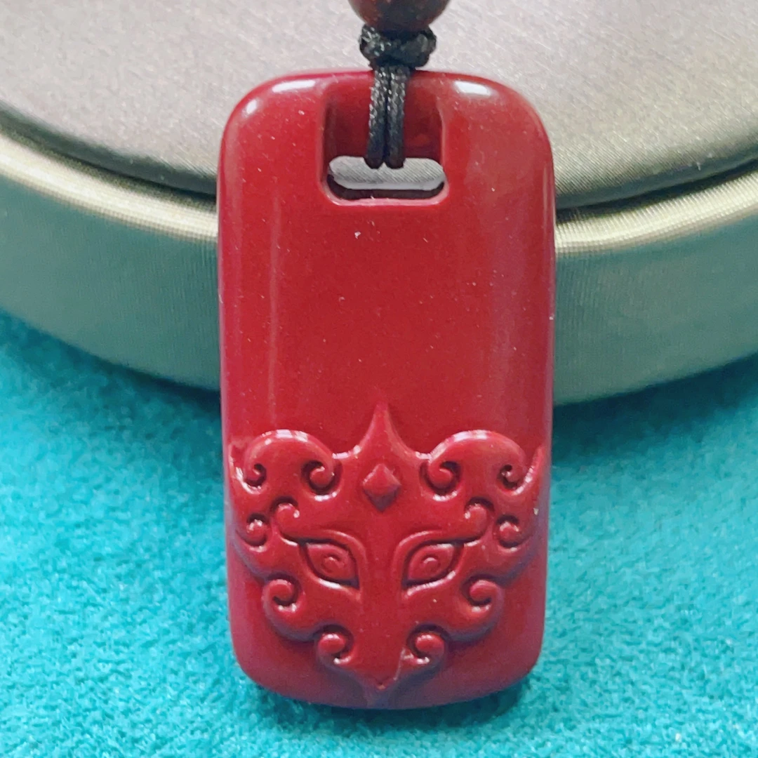 含辰砂工艺品0232新款雕刻方牌吊坠