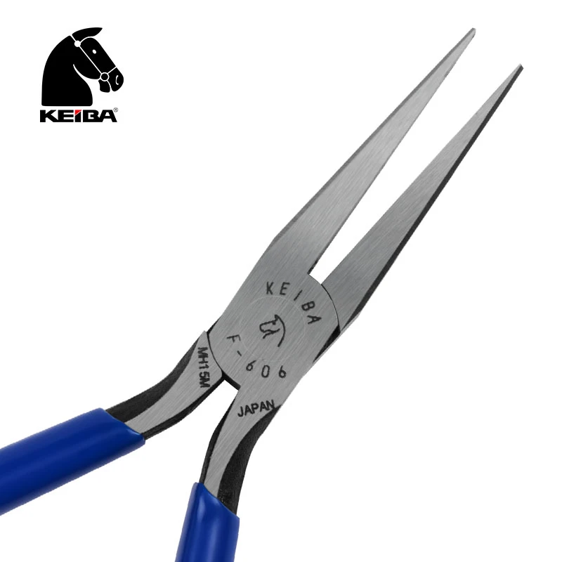 KEIBA 日本马牌原装进口 电子尖咀钳 方扁型无牙尖咀钳6英寸F-606