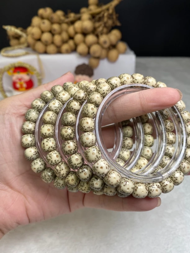 石玉料大眼睛留白9*8星月菩提