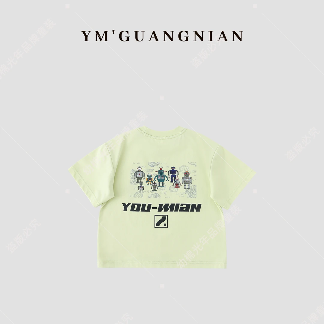 【幼棉光年】夏款新品重工小童短袖宽松韩版百搭清凉休闲T恤122221