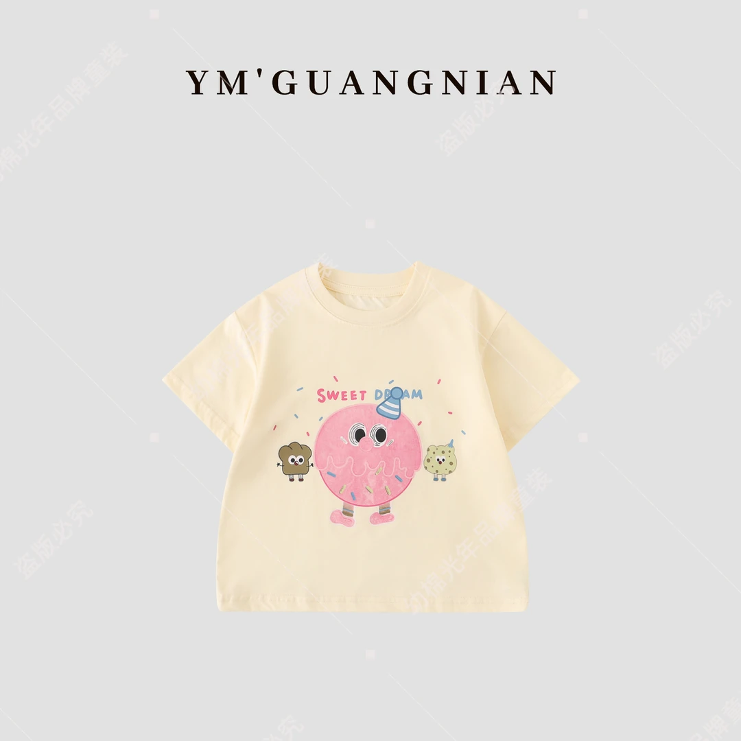 【幼棉光年】夏季洋气半袖印花圆领夏款宽松休闲时尚百搭T恤122119