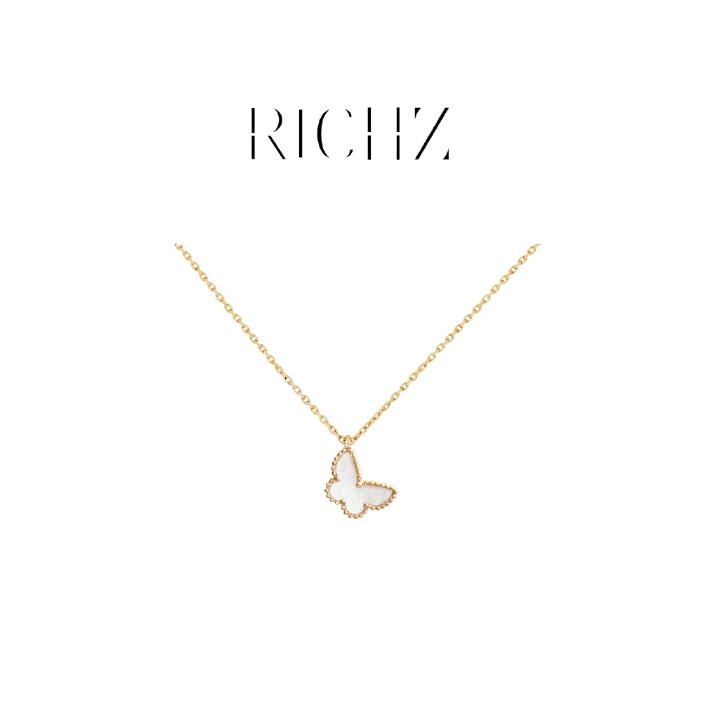 坠链均925银仿珍珠 RichZ高定小白蝴蝶项链
