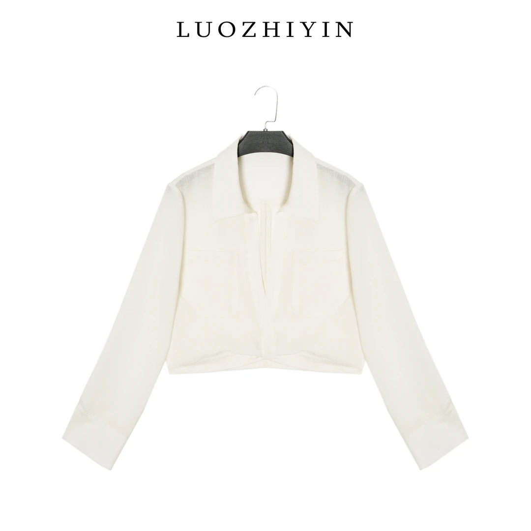 LUOZHIYIN/罗知音T110052Z夏季长袖百搭衬衫气质单排扣上衣