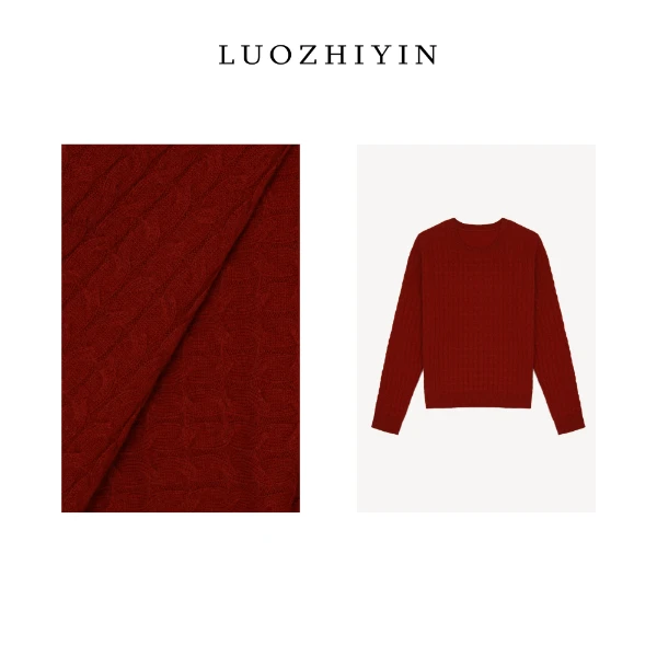 LUOZHIYIN/罗知音T611524TZ圆领针织麻绳毛衣针织套头上衣