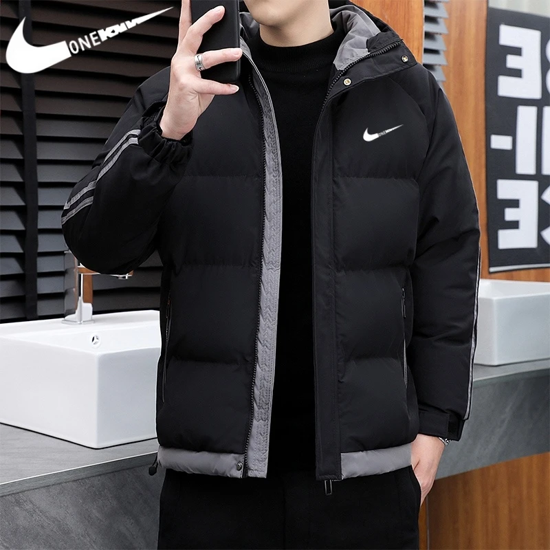 品牌加绒加厚棉衣冬季男女同款防寒服休闲时尚连帽美式外套夹克