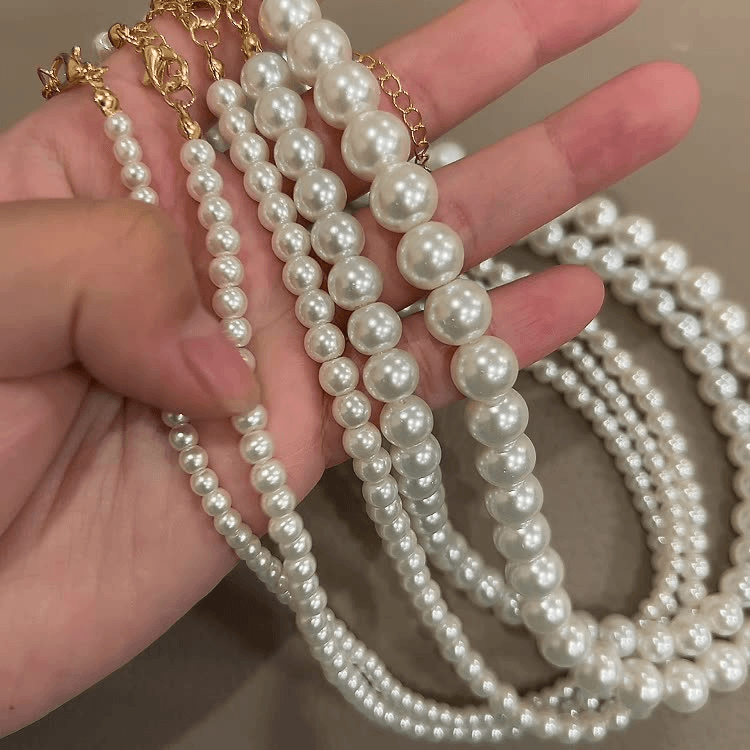 铜合金仿珍珠项链 气质fever同款项链女轻奢设计感高级颈链锁骨链