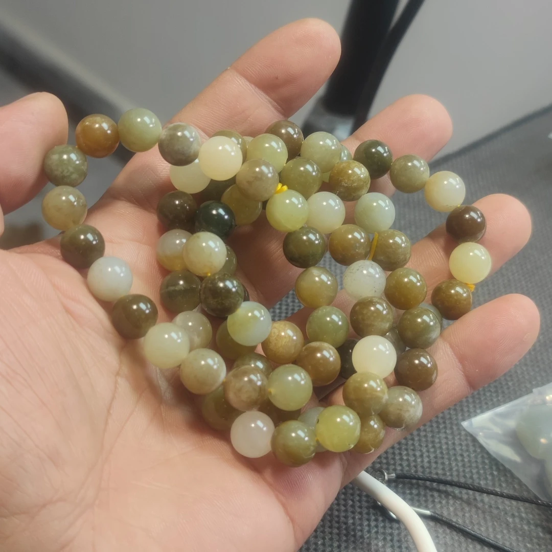 和田玉且末料多宝手串，卡10百搭糖果色彩色
