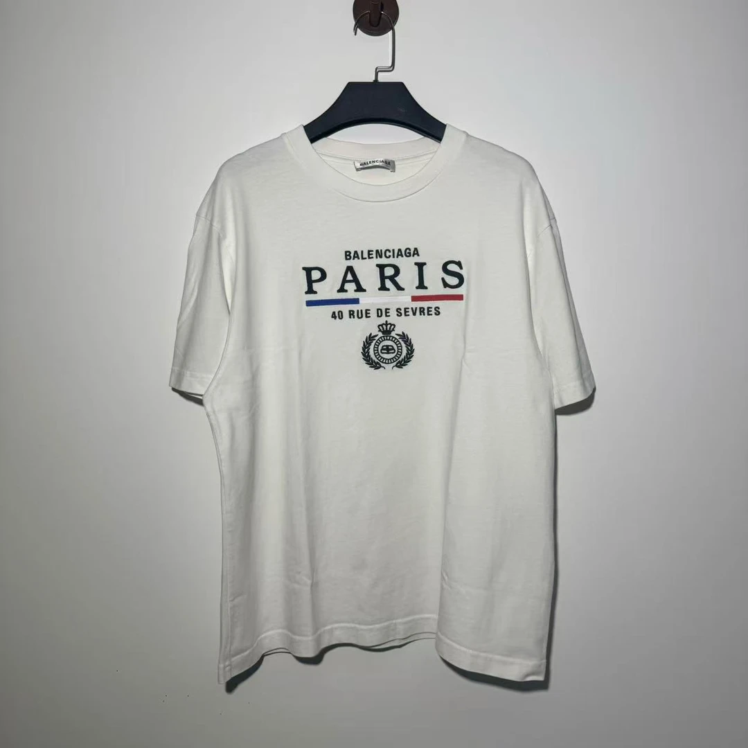 99新 Balenciaga/巴黎世家 白色皇冠麦穗短袖/S码
