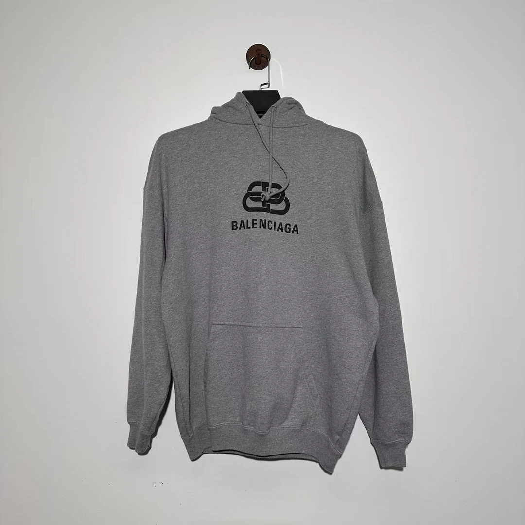 全新未使用 Balenciaga/巴黎世家 灰色锁扣帽衫/XS码