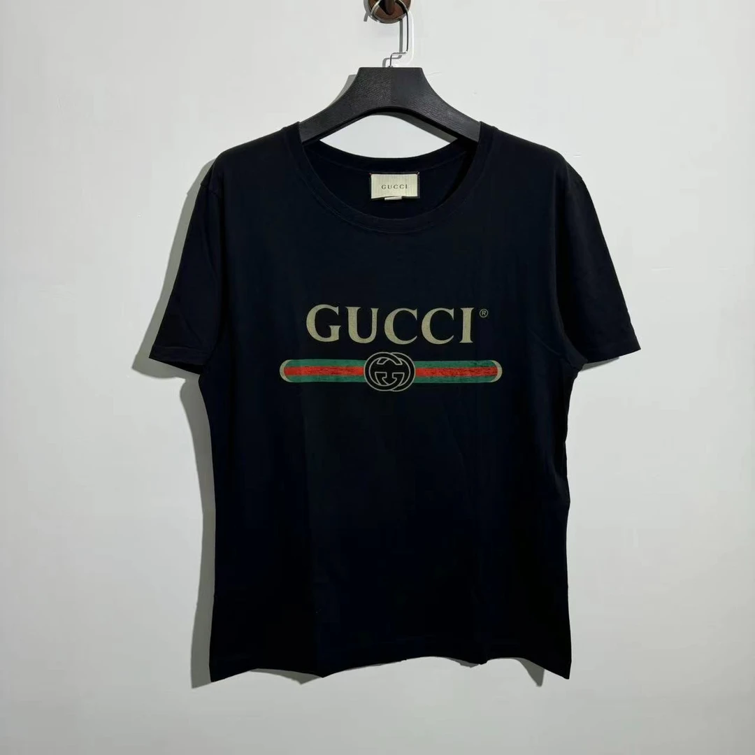 99新 GUCCI/古驰 黑色经典腰带腰带短袖/S码