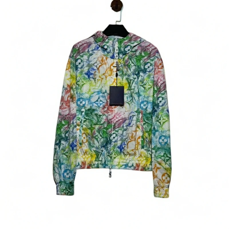 全新未使用 LouisVuitton/路易威登 蜡笔满印冲锋衣/46码