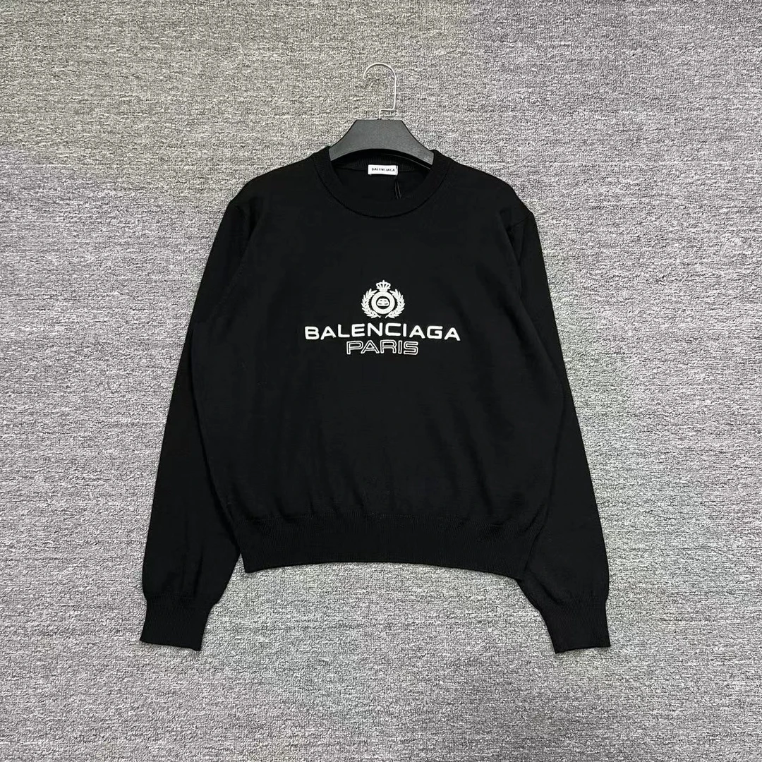 全新未使用 Balenciaga/巴黎世家 皇冠麦穗针织套头毛衣/M码