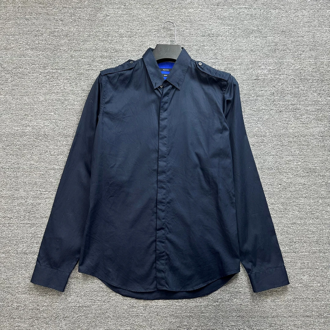 99新 GUCCI/古驰 深蓝色工装衬衫/41码