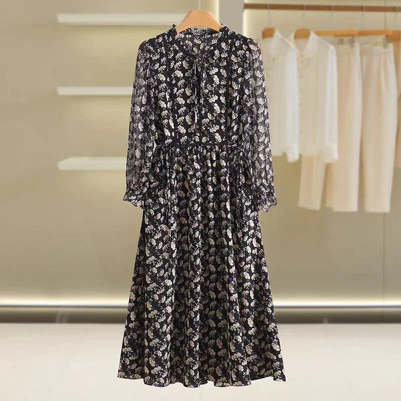 【A560】2024秋季新款女时尚长袖洋气高端气质修身显瘦连衣裙