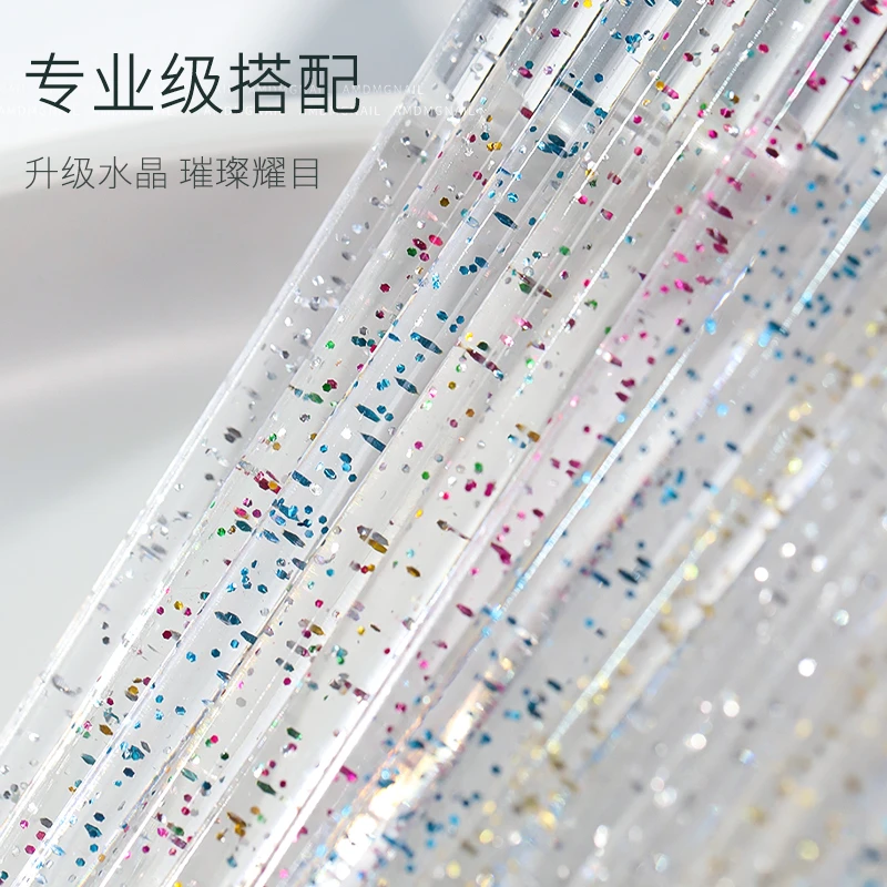 AMDMG点钻取胶压花去死皮清洁指甲缝多功能双头水晶桔木棒白色