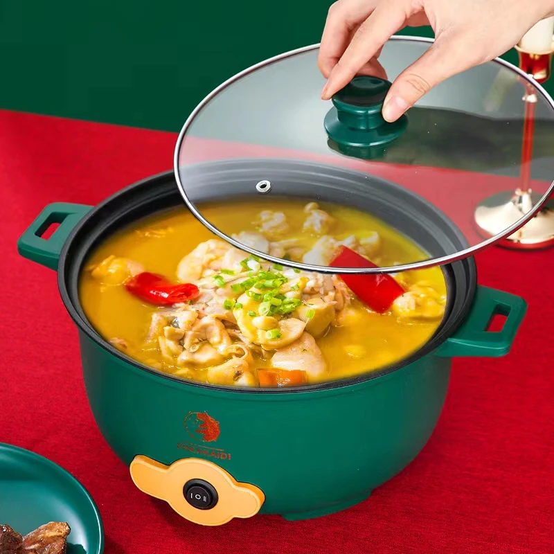 【工厂直发】插电火锅，家用电热火锅，3.3升大容量不粘锅宿舍